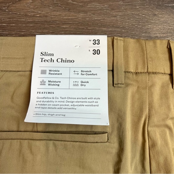 Goodfellow Men's Tan Slim Tech Chino Pants - Picture 4 of 4